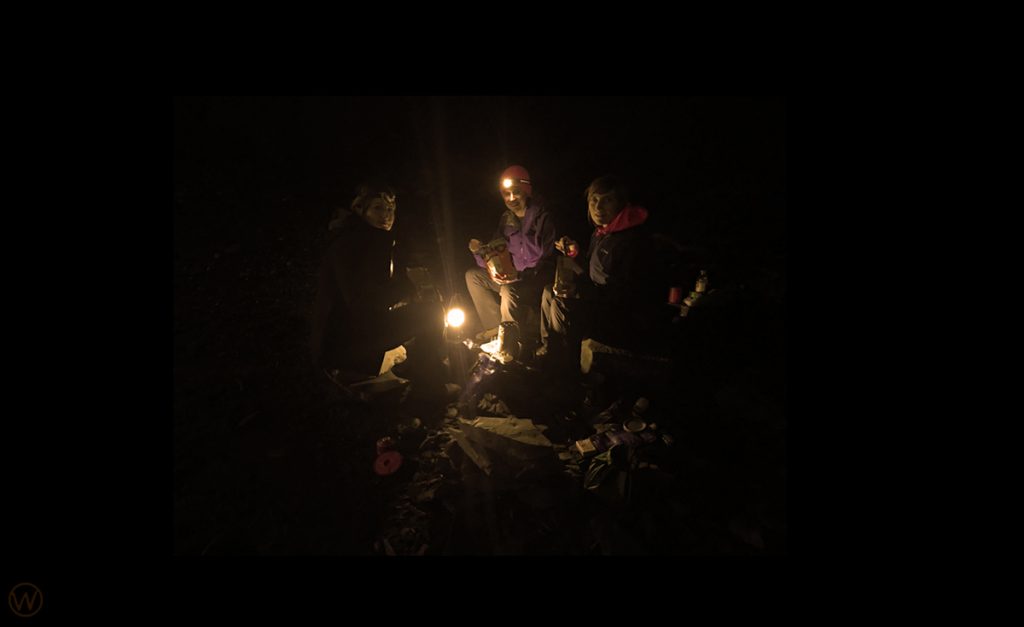 Cooking supper in Millican Dalton's cave hotel