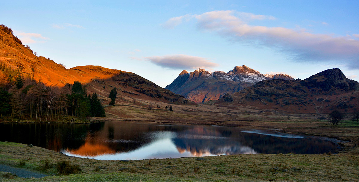 The Langdale Pikes from Blea Tarn