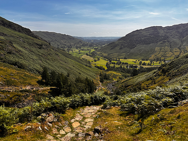 Amazing views up the Langdale Valley from Stickle Ghyll as you ascend